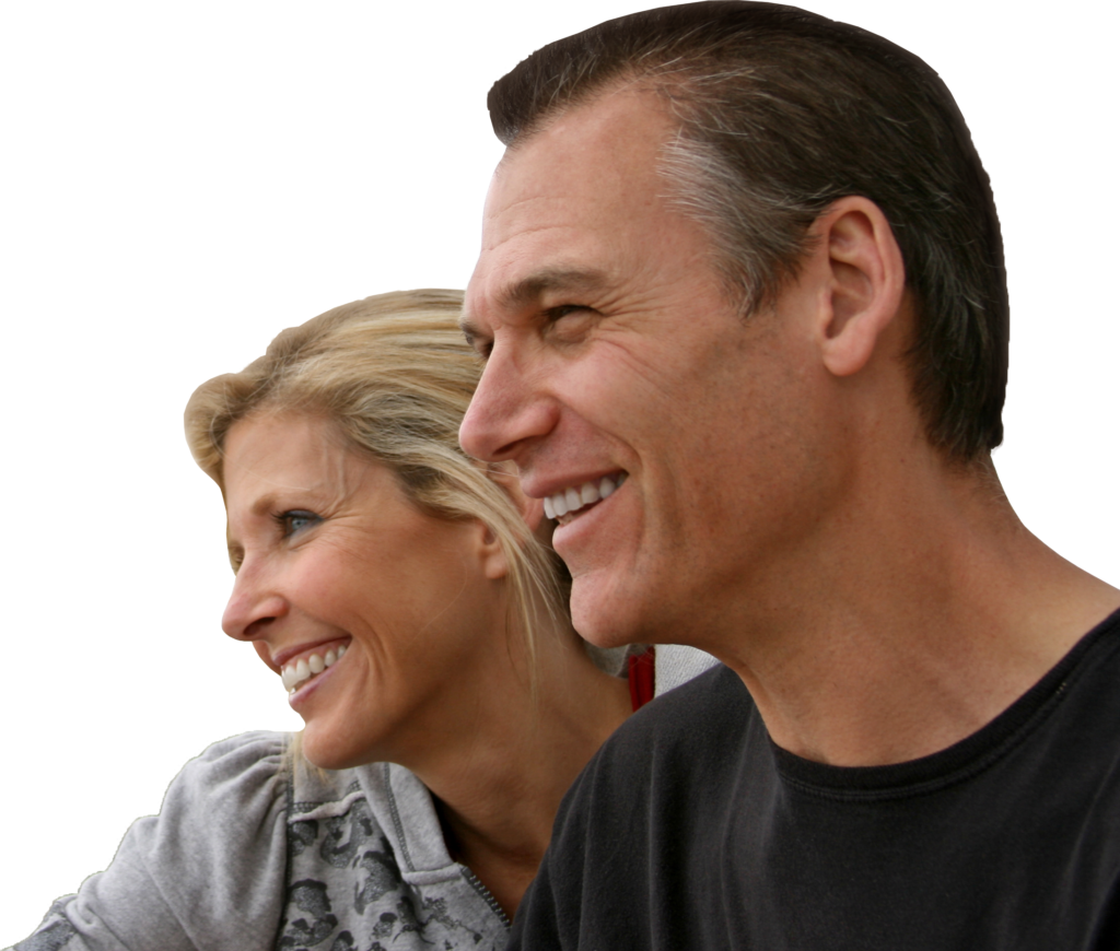 older couple smiling cutout