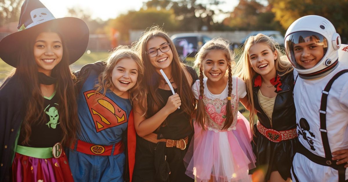 kids with Halloween Costumes with Braces